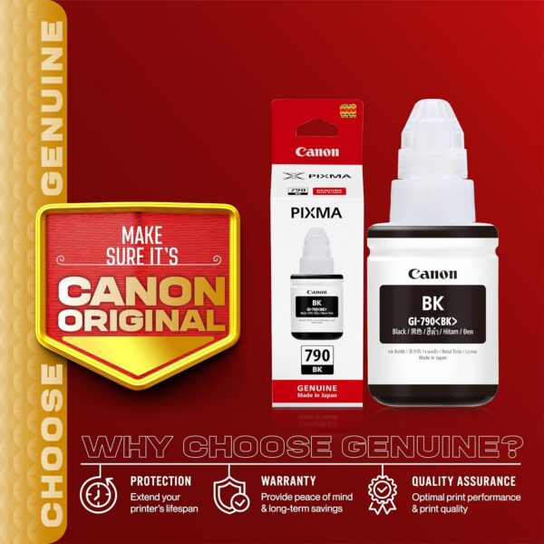 Canon PIXMA GI790 Black Ink Bottle for G1010, G2000, G2012, G3000, G3010, G3012, G4010 - Image 2