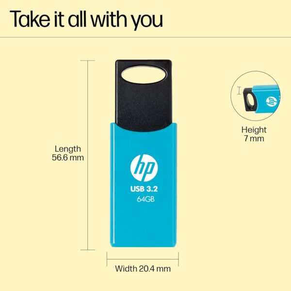HP 712w 32GB USB 3.2 Flash Drive- Blue - Image 4