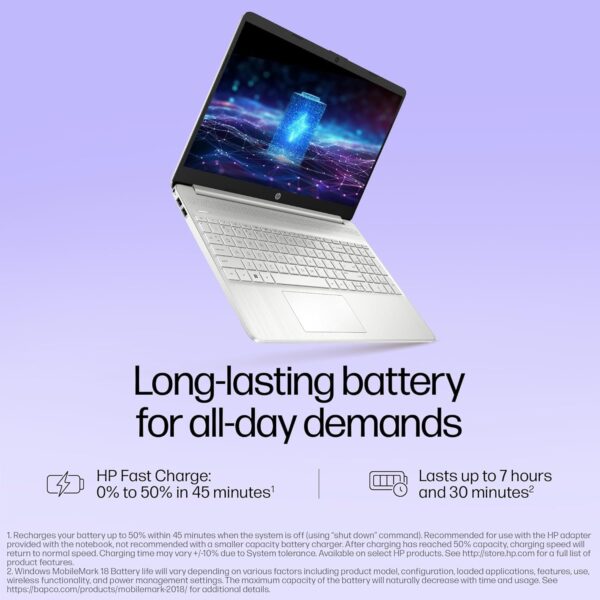 HP Laptop 15,12th Gen Intel Core i3-1215U,15.6 inch(39.6 cm),FHD,Anti-Glare,8 GB DDR4,512 GB SSD,Windows 11,MSO,Dual Speakers,1.69 kg,Natural Silver, - Image 5