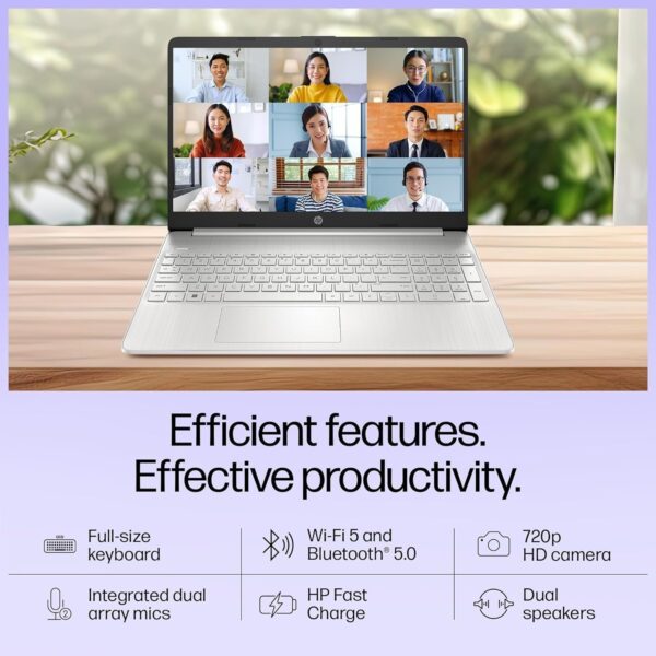 HP Laptop 15,12th Gen Intel Core i3-1215U,15.6 inch(39.6 cm),FHD,Anti-Glare,8 GB DDR4,512 GB SSD,Windows 11,MSO,Dual Speakers,1.69 kg,Natural Silver, - Image 6