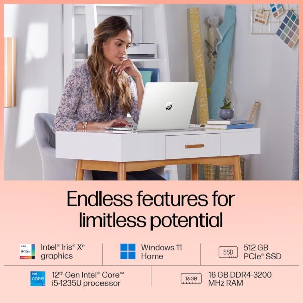 HP 15 Core i5 12th Gen (8GB RAM/512GB SSD/FHD/Windows 11/MS Office/Backlit Keyboard/15.6" (39.6cm)/Silver/1.59 kg) - Image 6