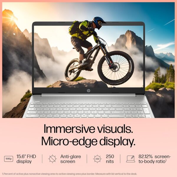 HP 15 Core i5 12th Gen (8GB RAM/512GB SSD/FHD/Windows 11/MS Office/Backlit Keyboard/15.6" (39.6cm)/Silver/1.59 kg) - Image 7